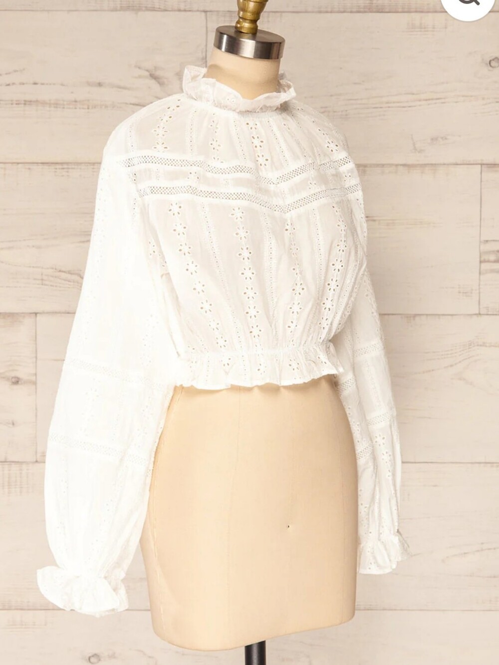 Lost In Lunar Cotton Crop Top With Long Sleeves